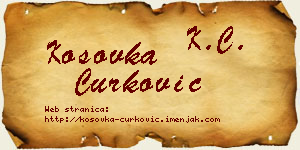 Kosovka Ćurković vizit kartica
